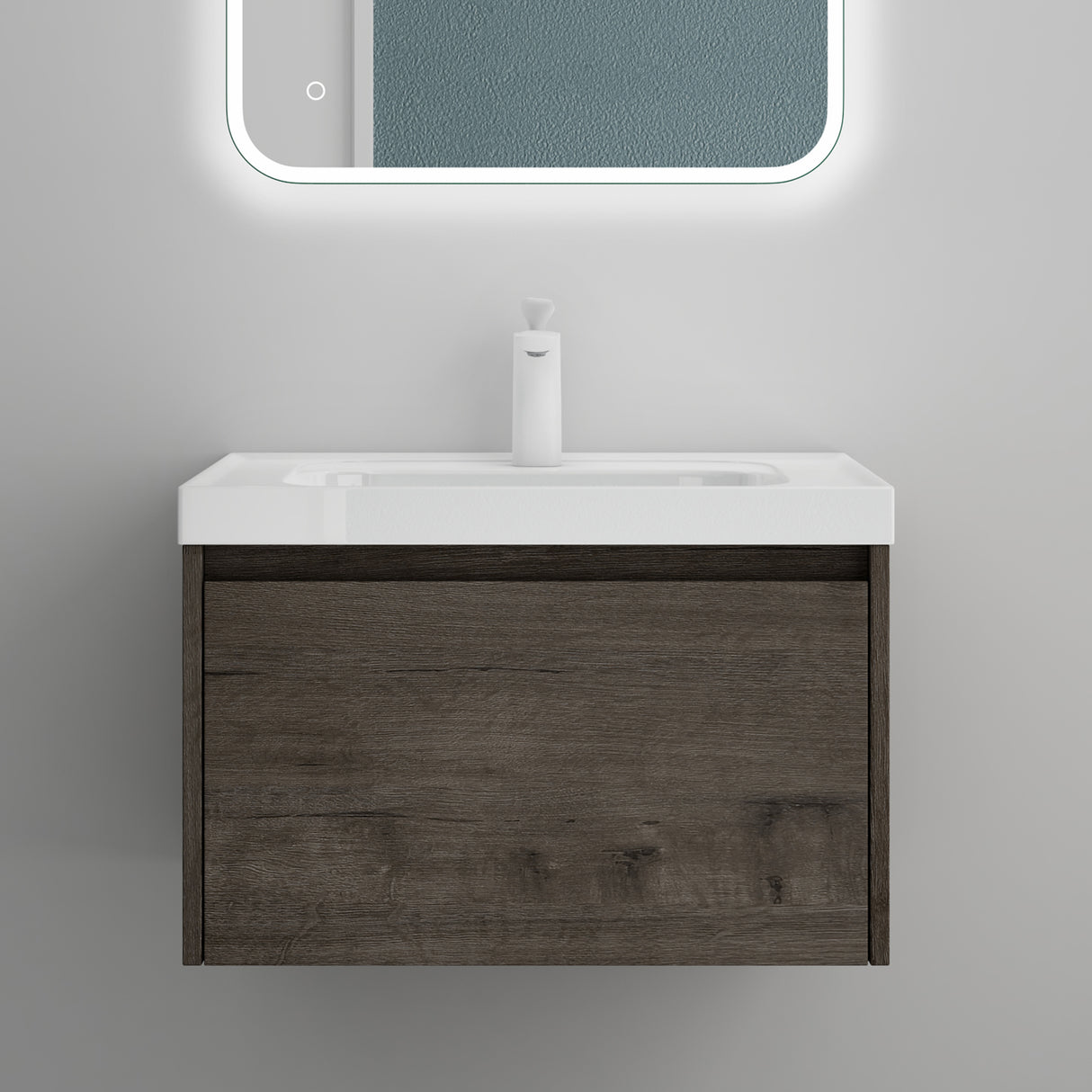glasvilla Mobile Bagno Sospeso con Lavabo Mobiletto da Bagno con Lavabo da Marmo fuso Salerno