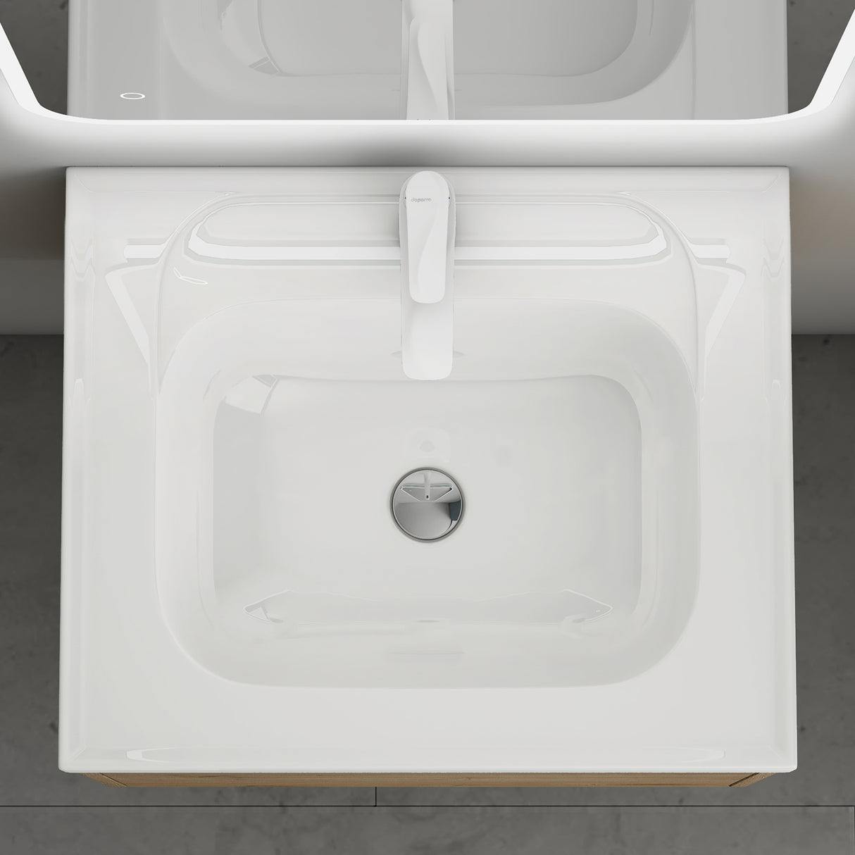 glasvilla Mobile Bagno Sospeso con Lavabo Mobiletto da Bagno con Lavabo da Marmo fuso Salerno
