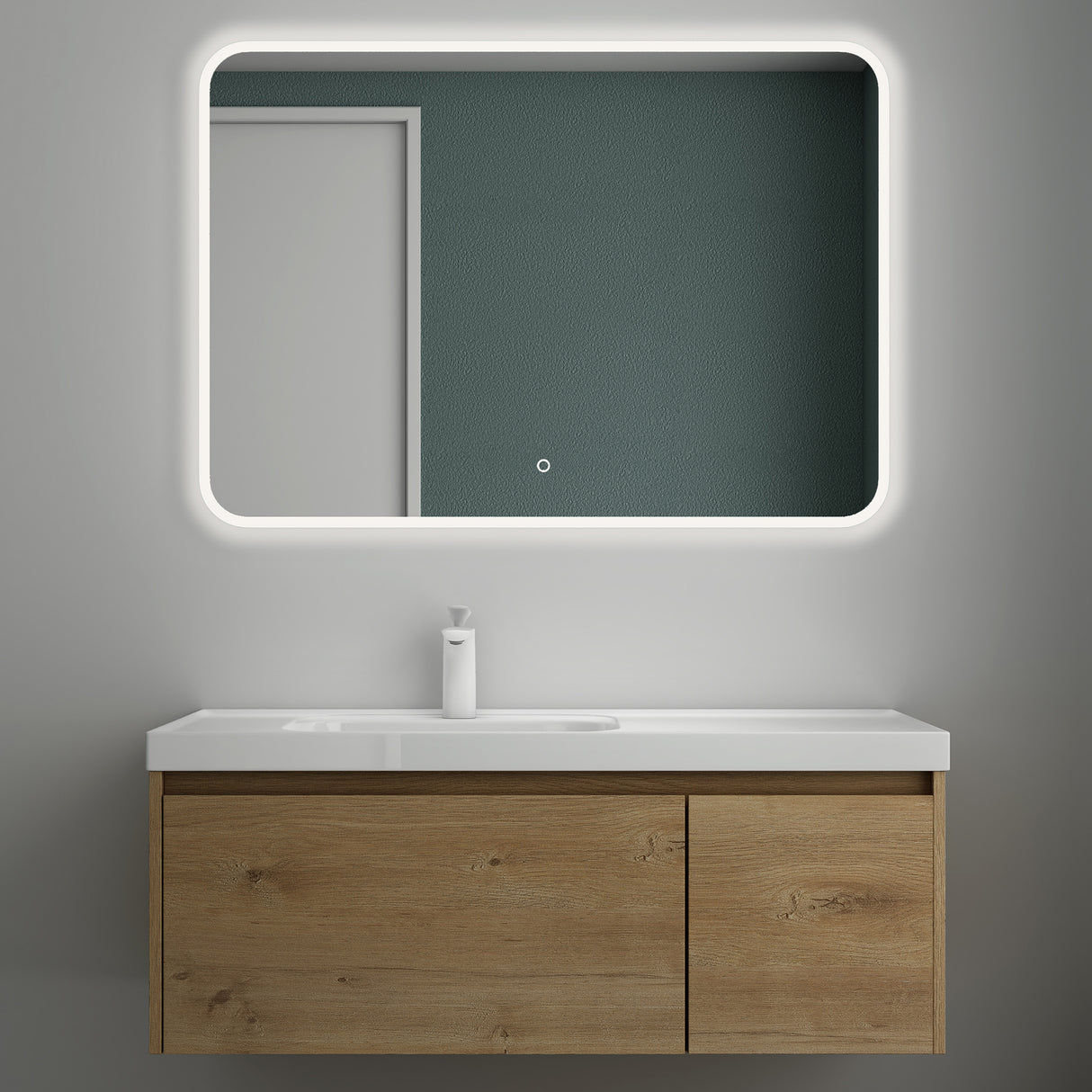 glasvilla Mobile Bagno Sospeso con Lavabo Mobiletto da Bagno con Lavabo da Marmo fuso Salerno