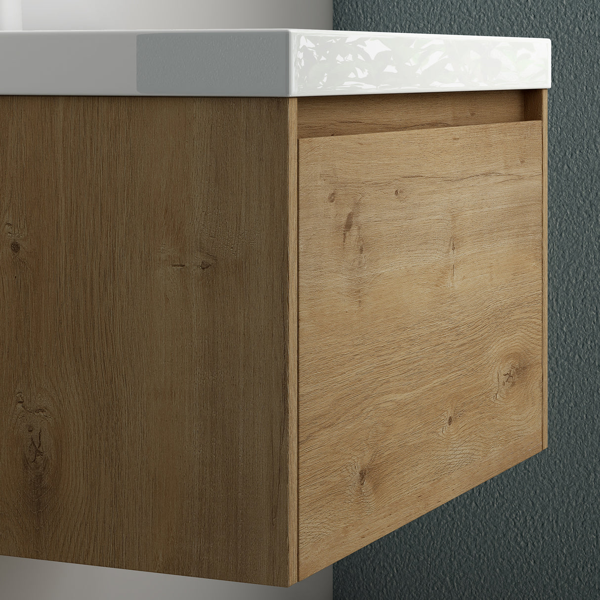 glasvilla Mobile Bagno Sospeso con Lavabo Mobiletto da Bagno con Lavabo da Marmo fuso Salerno