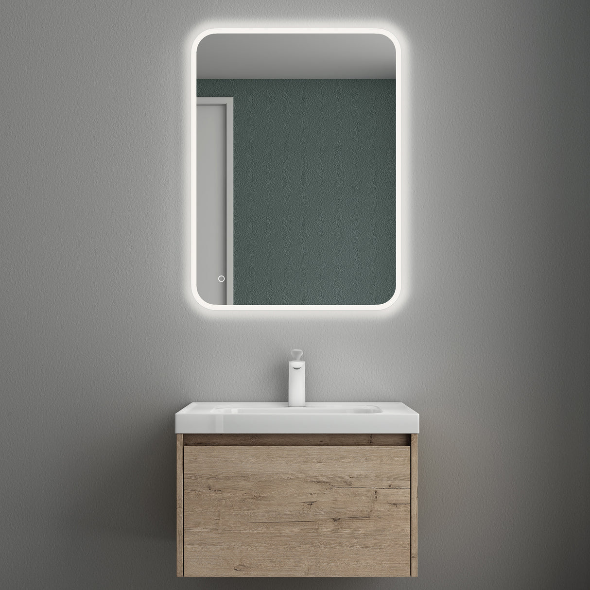 glasvilla Mobile Bagno Sospeso con Lavabo Mobiletto da Bagno con Lavabo da Marmo fuso Salerno