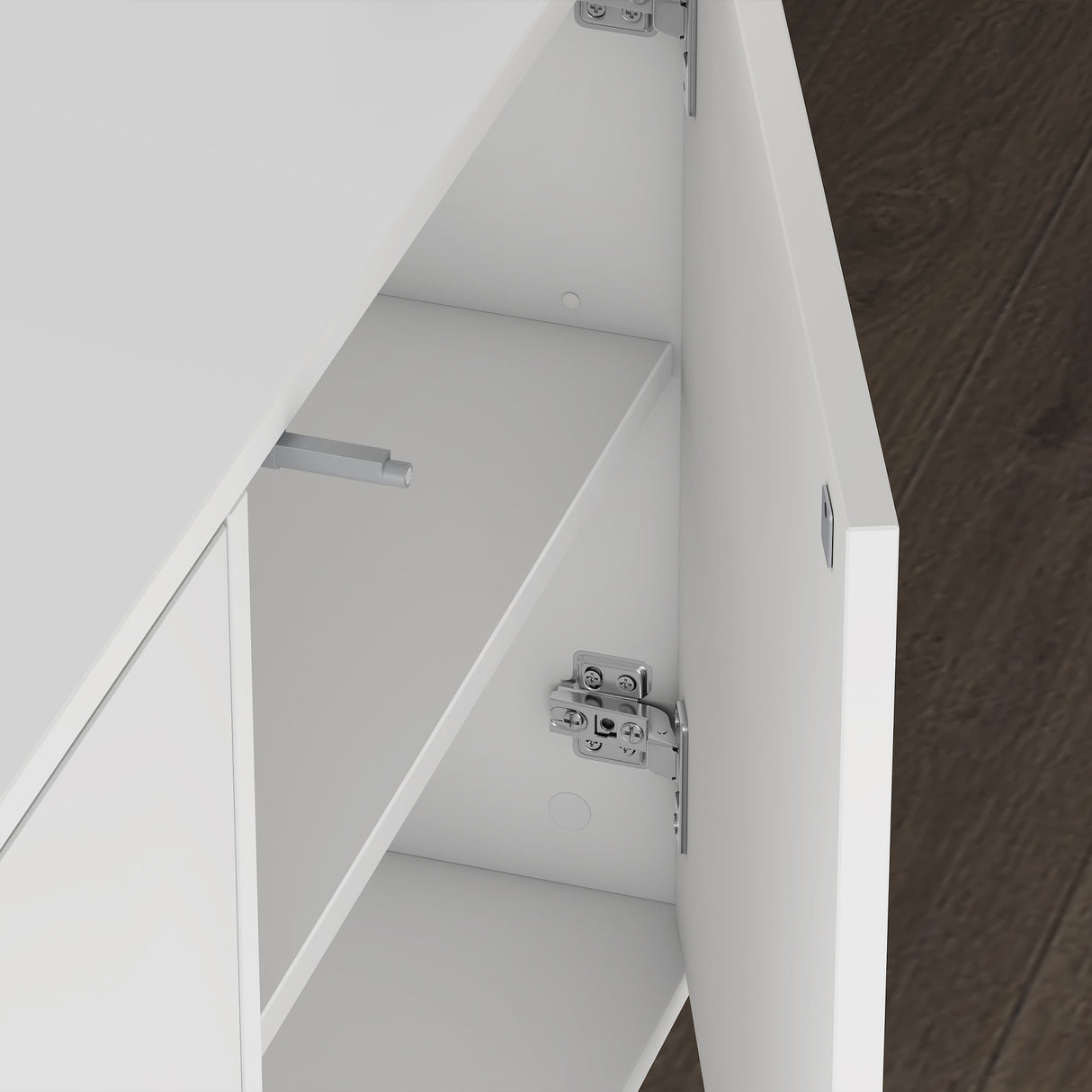 Meuble de rangement Glasvilla avec 3 portes et 2 compartiments, commode, buffet, beaucoup d'espace de rangement pour le salon Schrank02