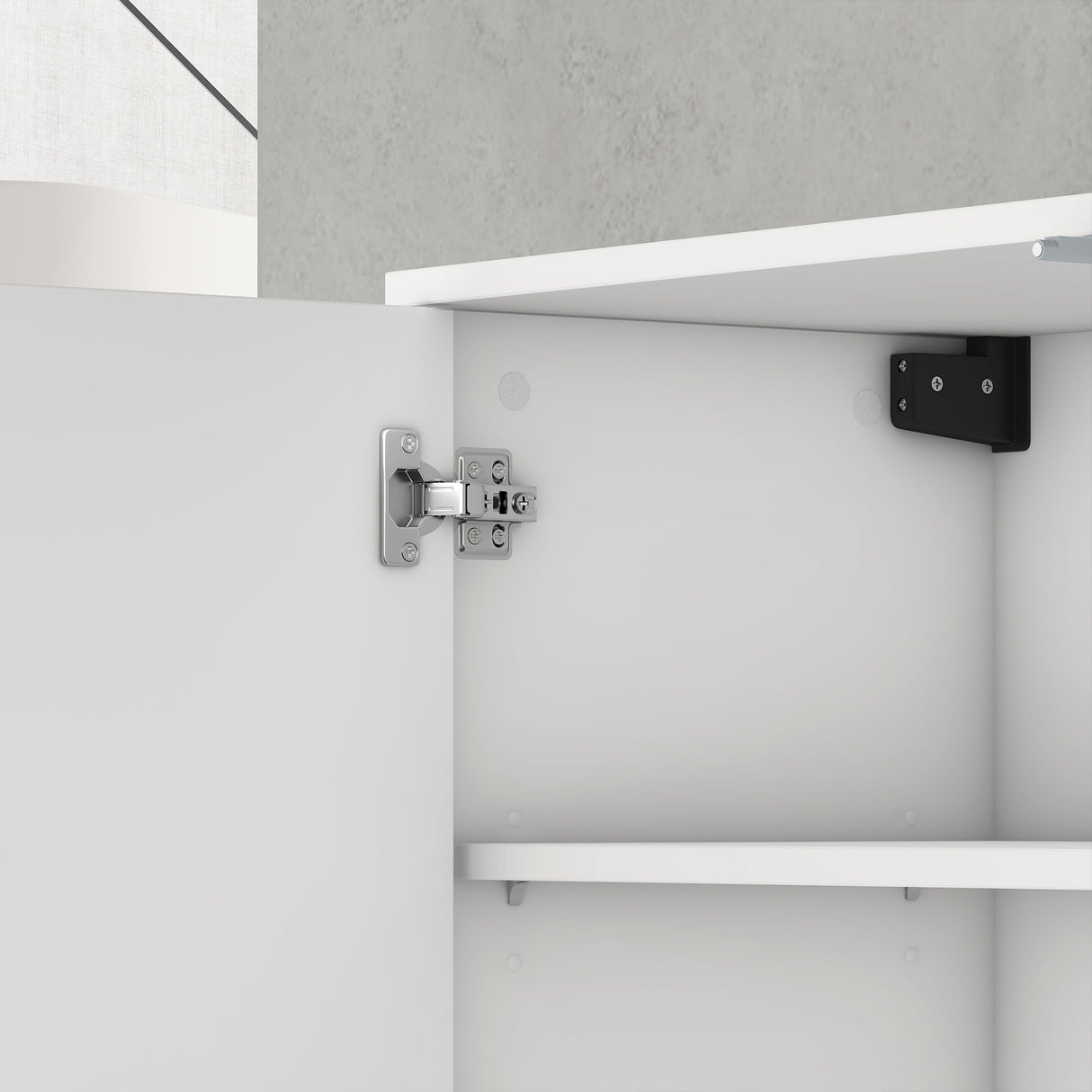 Meuble de rangement Glasvilla avec 3 portes et 2 compartiments, commode, buffet, beaucoup d'espace de rangement pour le salon Schrank02