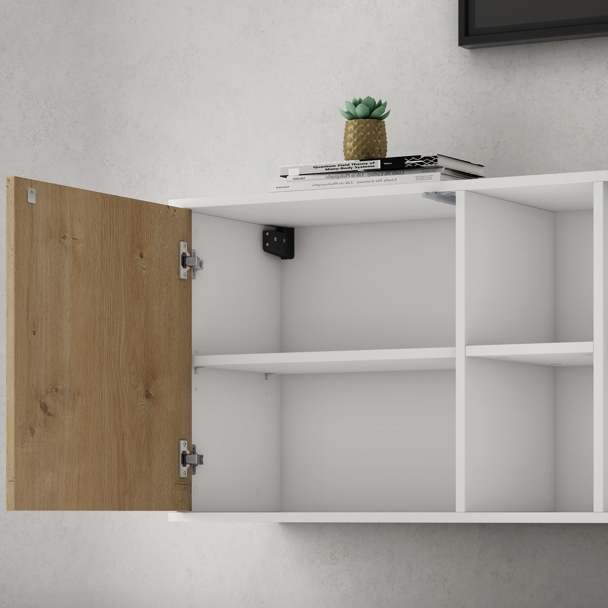 Meuble de rangement Glasvilla avec 3 portes et 2 compartiments, commode, buffet, beaucoup d'espace de rangement pour le salon Schrank02