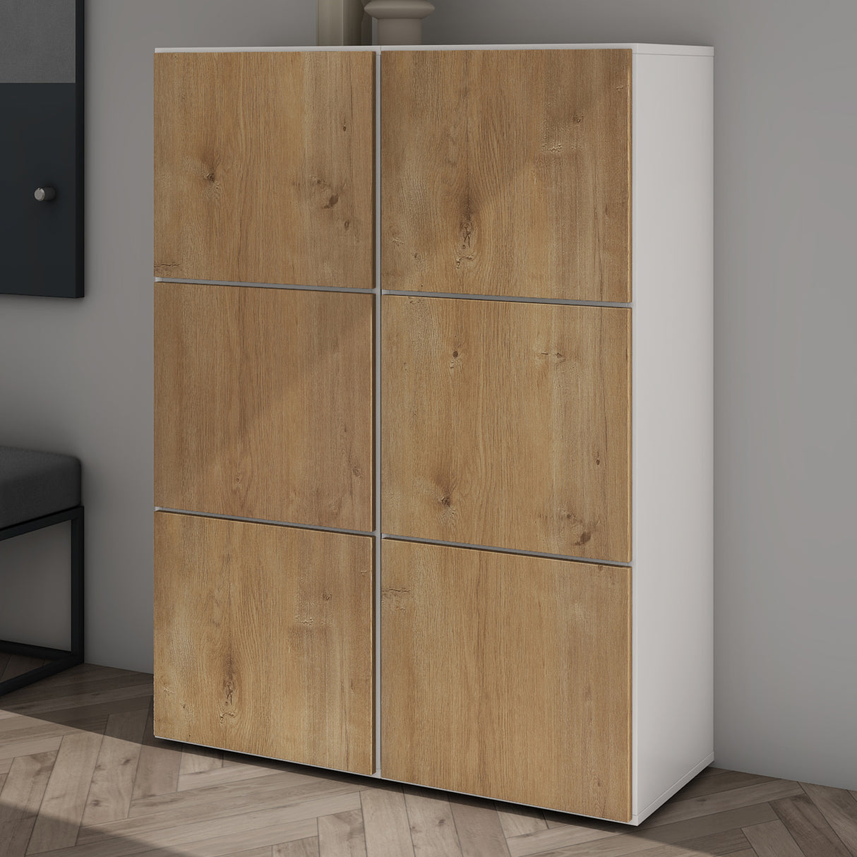 glasvilla zapatero cómoda de zapatos con 3 armarios BTH: 45x36x120 cm estante para zapatos muebles zapatero02