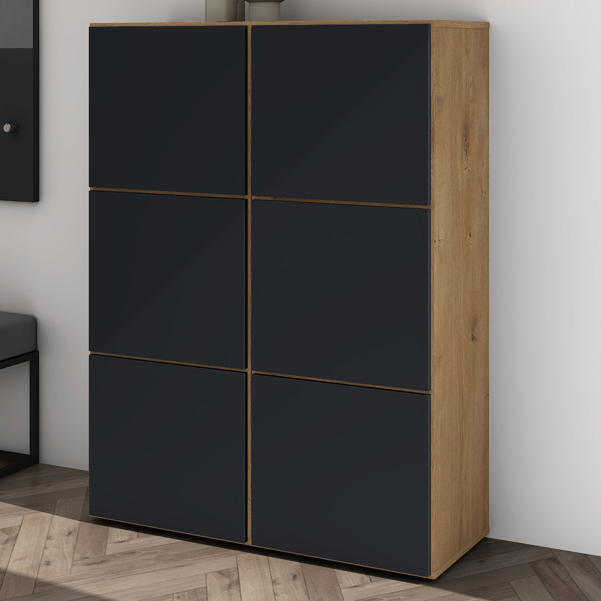 glasvilla zapatero cómoda de zapatos con 3 armarios BTH: 45x36x120 cm estante para zapatos muebles zapatero02