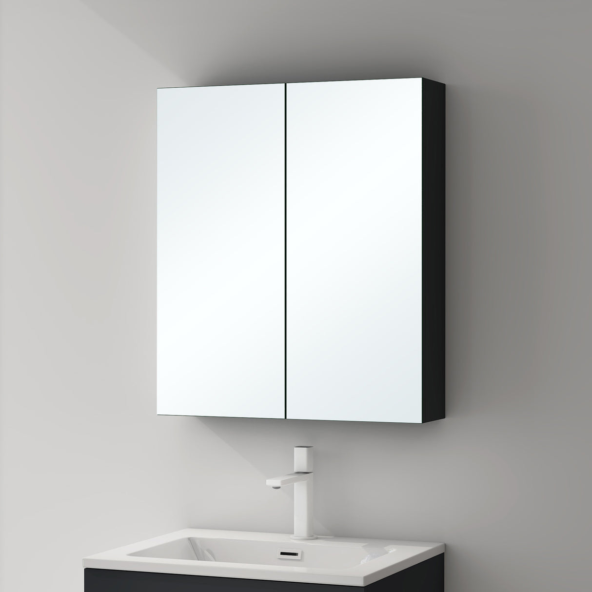 glasvilla Armadietto a Specchio con Ante a Specchio per Bagno Specchiera da Bagno Mobiletto da Parete con Ante Spiegelschrank 02