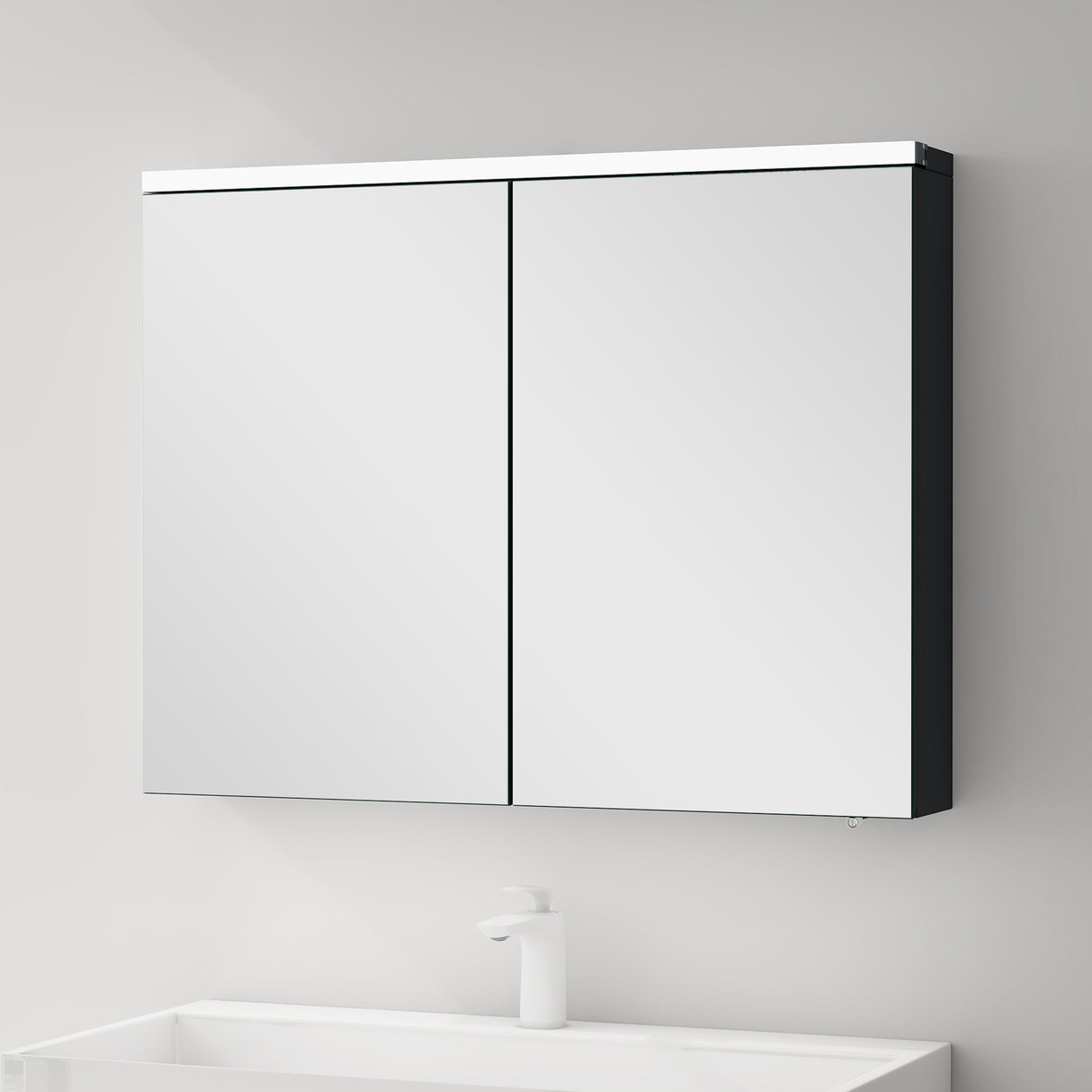 glasvilla Armadietto a Specchio con Luce Specchio con Pensile per Bagno con Luce LED Mobiletto da Bagno a Muro con Specchio Spiegelschrank-03