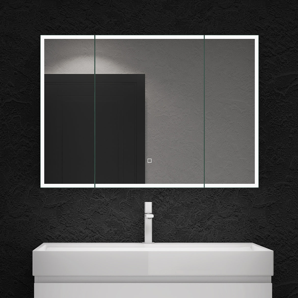 glasvilla Armadietto a Specchio con Luce Specchio con Pensile per Bagno con Luce LED Mobiletto da Bagno con Illuminazione a LED Spiegelschrank-04