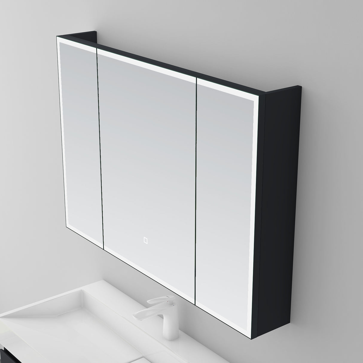 glasvilla Armadietto a Specchio con Luce Specchio con Pensile per Bagno con Luce LED Mobiletto da Bagno con Illuminazione a LED Spiegelschrank-04
