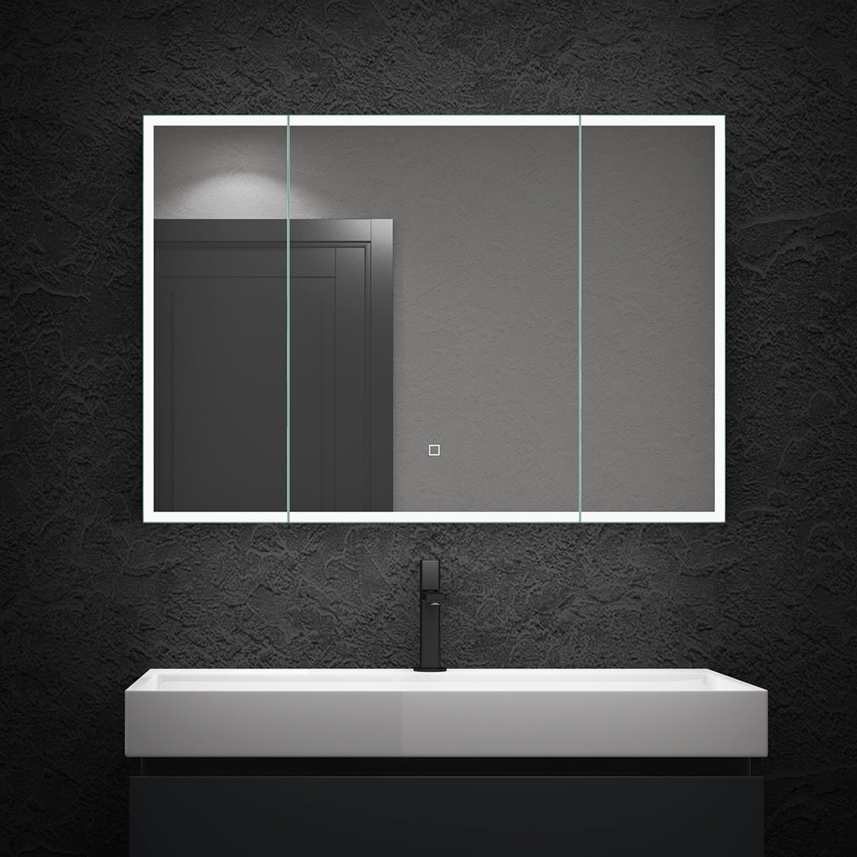 glasvilla Armadietto a Specchio con Luce Specchio con Pensile per Bagno con Luce LED Mobiletto da Bagno con Illuminazione a LED Spiegelschrank-04