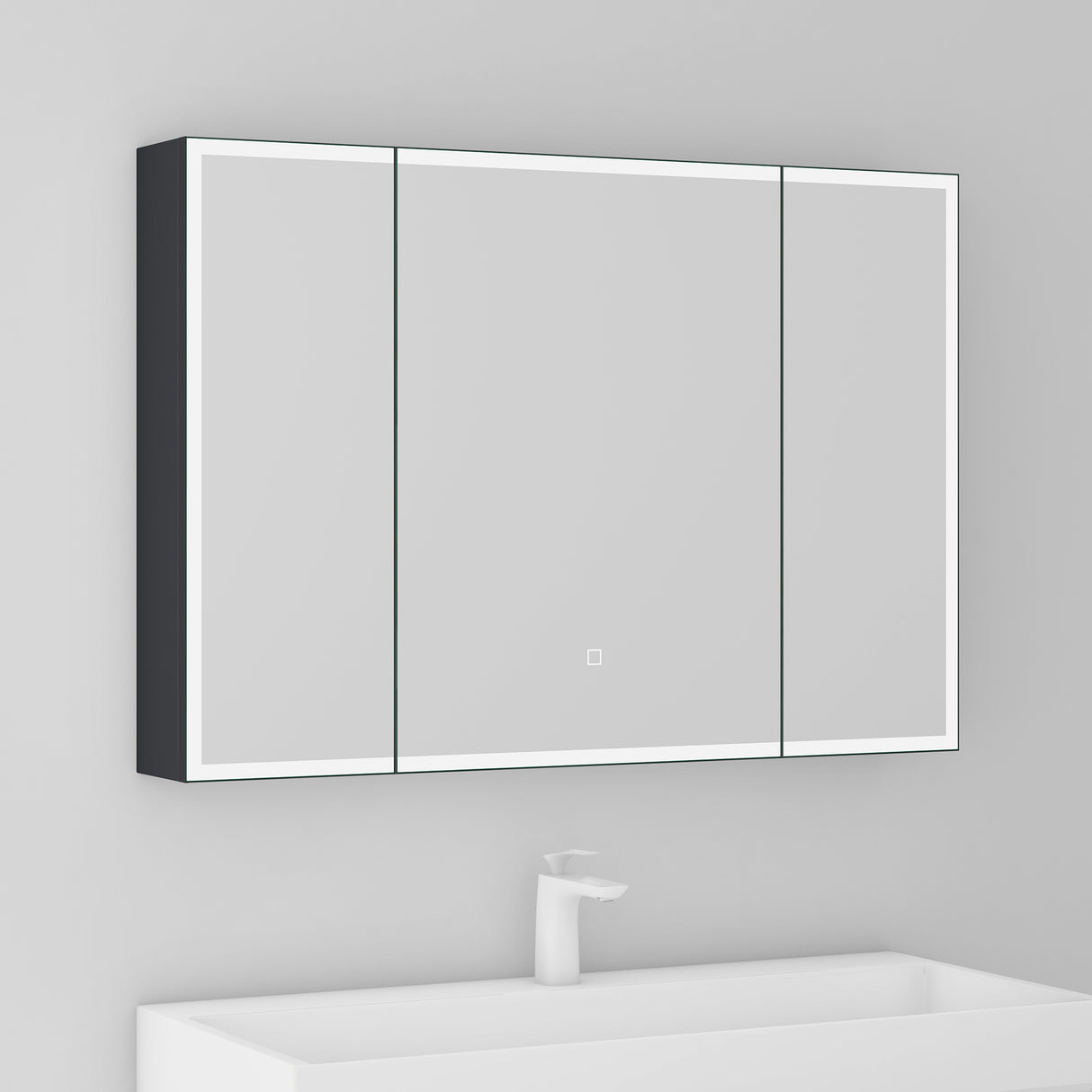 glasvilla Armadietto a Specchio con Luce Specchio con Pensile per Bagno con Luce LED Mobiletto da Bagno con Illuminazione a LED Spiegelschrank-04