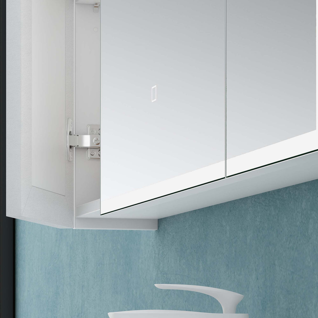 glasvilla Armadietto a Specchio con Luce Specchio con Pensile per Bagno con Luce LED Mobiletto da Bagno con Illuminazione a LED Spiegelschrank-04