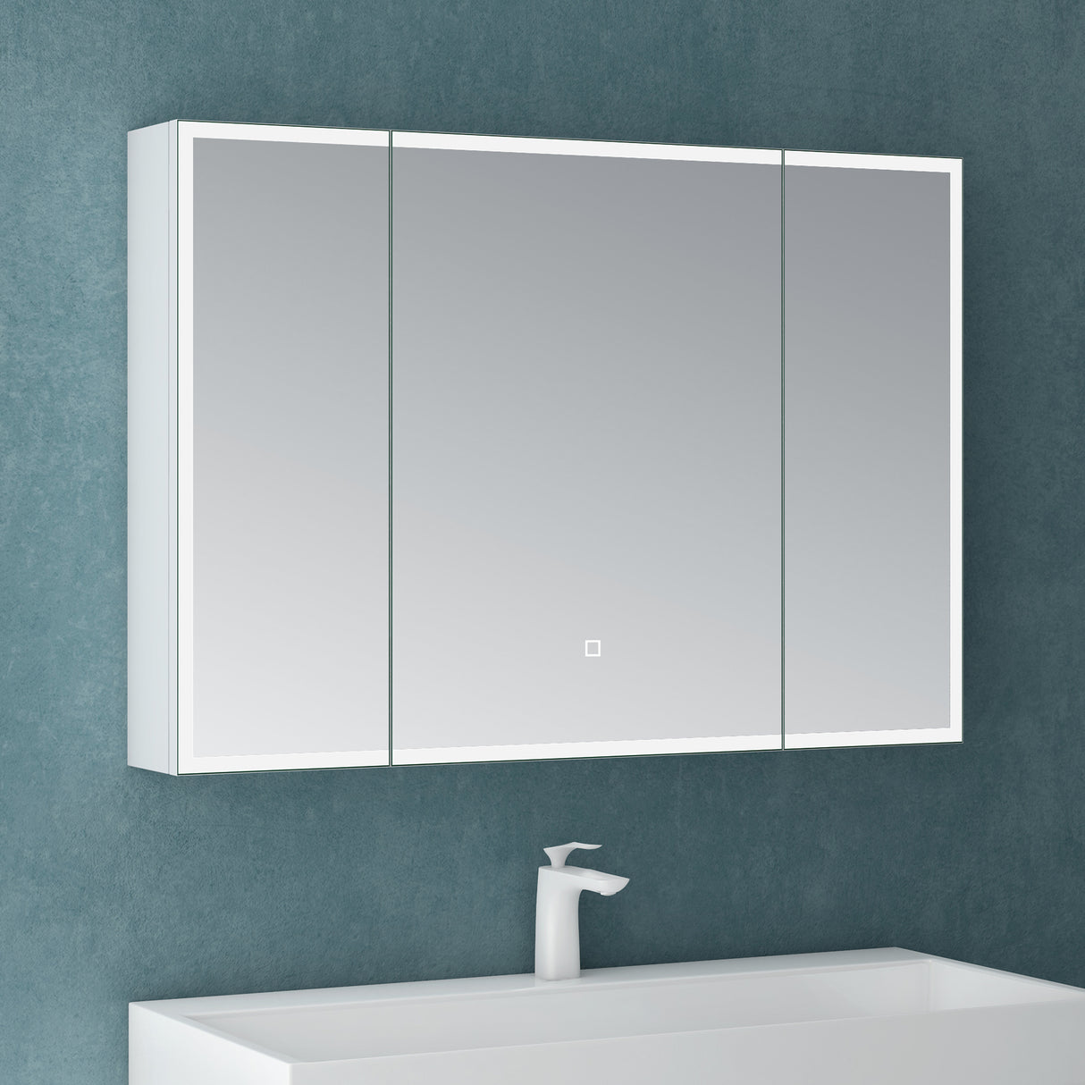 glasvilla Armadietto a Specchio con Luce Specchio con Pensile per Bagno con Luce LED Mobiletto da Bagno con Illuminazione a LED Spiegelschrank-04