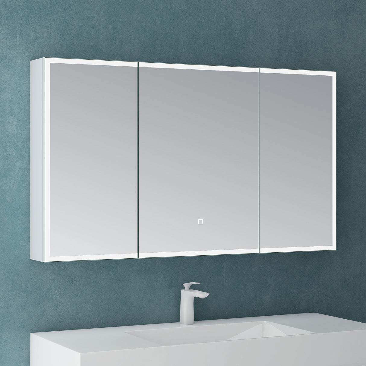 glasvilla Armadietto a Specchio con Luce Specchio con Pensile per Bagno con Luce LED Mobiletto da Bagno con Illuminazione a LED Spiegelschrank-04