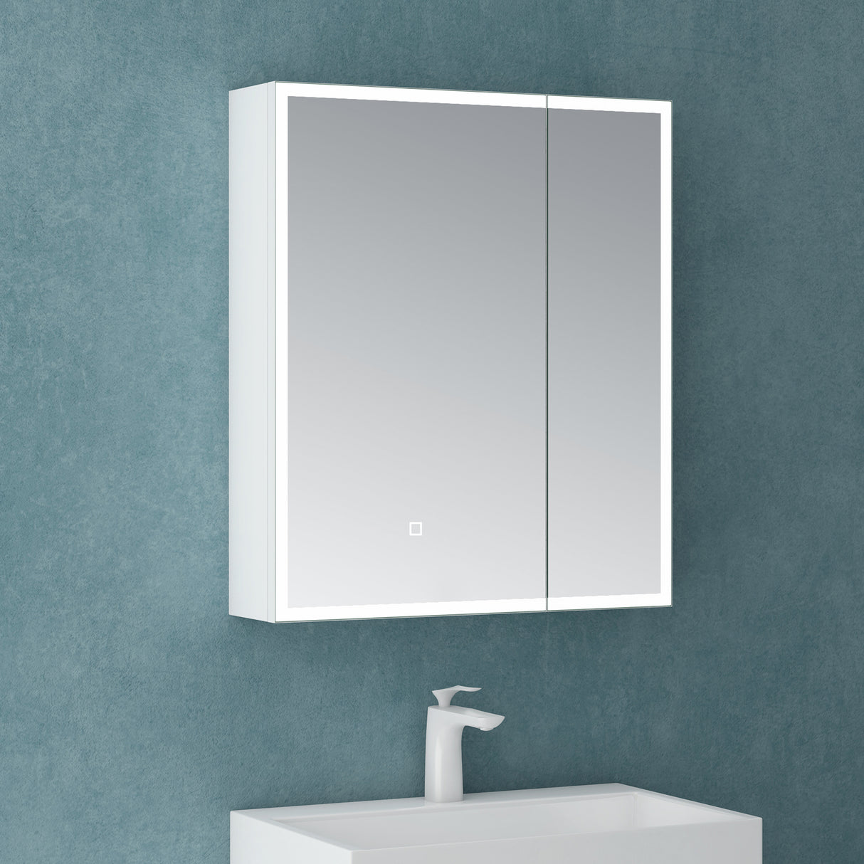 glasvilla Armadietto a Specchio con Luce Specchio con Pensile per Bagno con Luce LED Mobiletto da Bagno con Illuminazione a LED Spiegelschrank-04