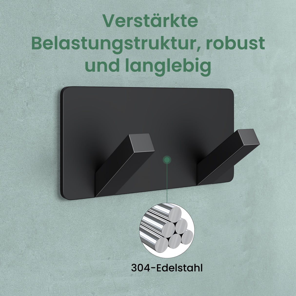 glasvilla Appendiabiti da Parete, Attaccapanni da Muro in Acciaio Inossidabile per Camera da Letto, Ingresso, Cucina, Stalo-04+05