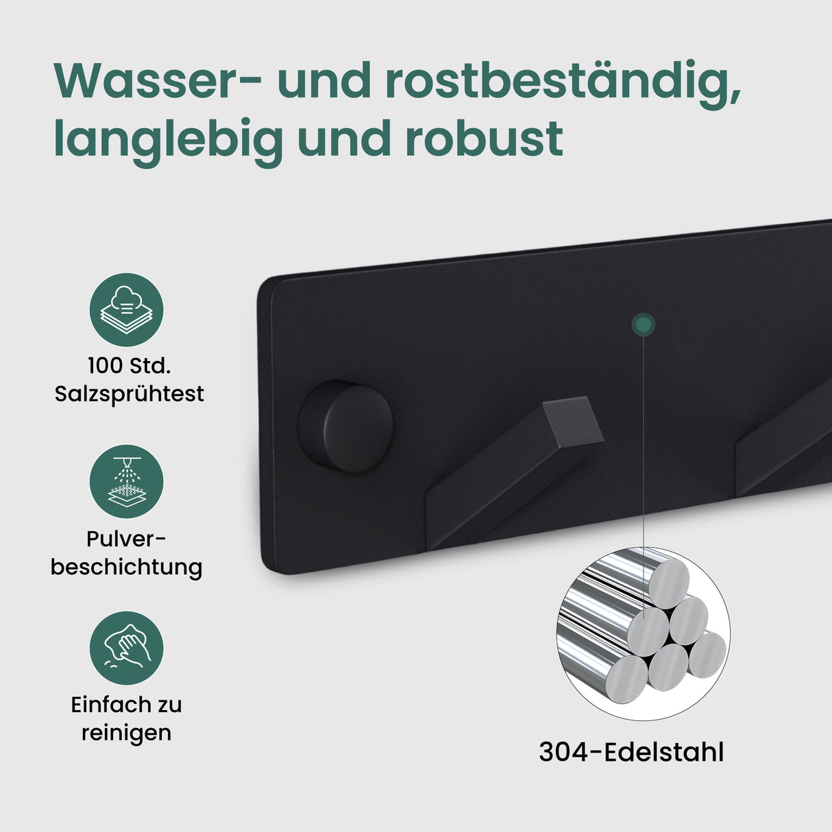 glasvilla Appendiabiti da Parete, Attaccapanni da Muro in Acciaio Inossidabile per Camera da Letto, Ingresso, Cucina, Stalo-04+05