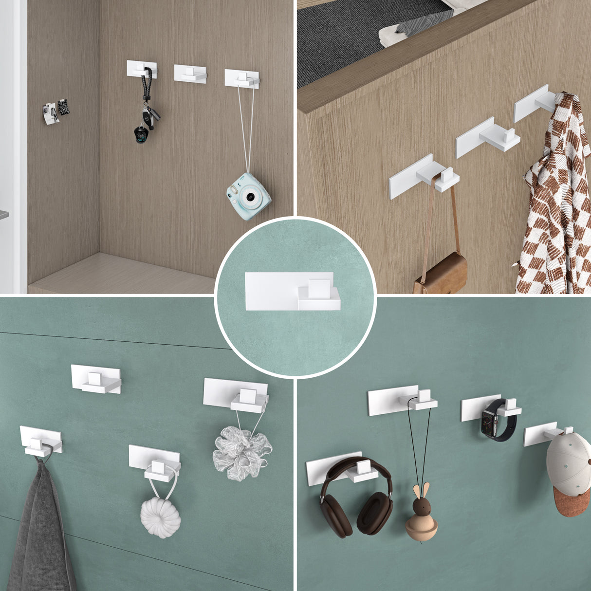 glasvilla Appendiabiti da Parete in Acciaio Inossidabile 304, Attaccapanni da Muro per Camera da Letto, Ingresso, Cucina, Stalo-06+Stalo-07