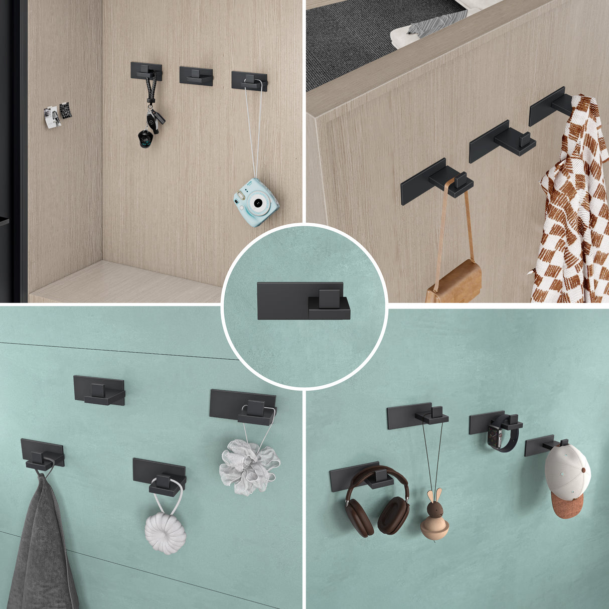 glasvilla Appendiabiti da Parete in Acciaio Inossidabile 304, Attaccapanni da Muro per Camera da Letto, Ingresso, Cucina, Stalo-06+Stalo-07