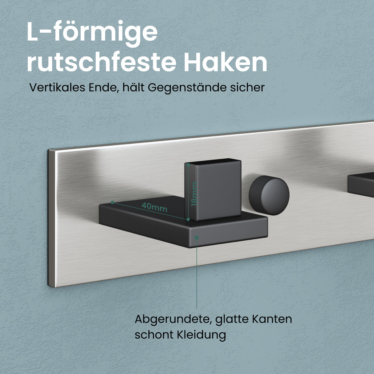 glasvilla Appendiabiti da Parete in Acciaio Inossidabile 304, Attaccapanni da Muro per Camera da Letto, Ingresso, Cucina, Stalo-06+Stalo-07