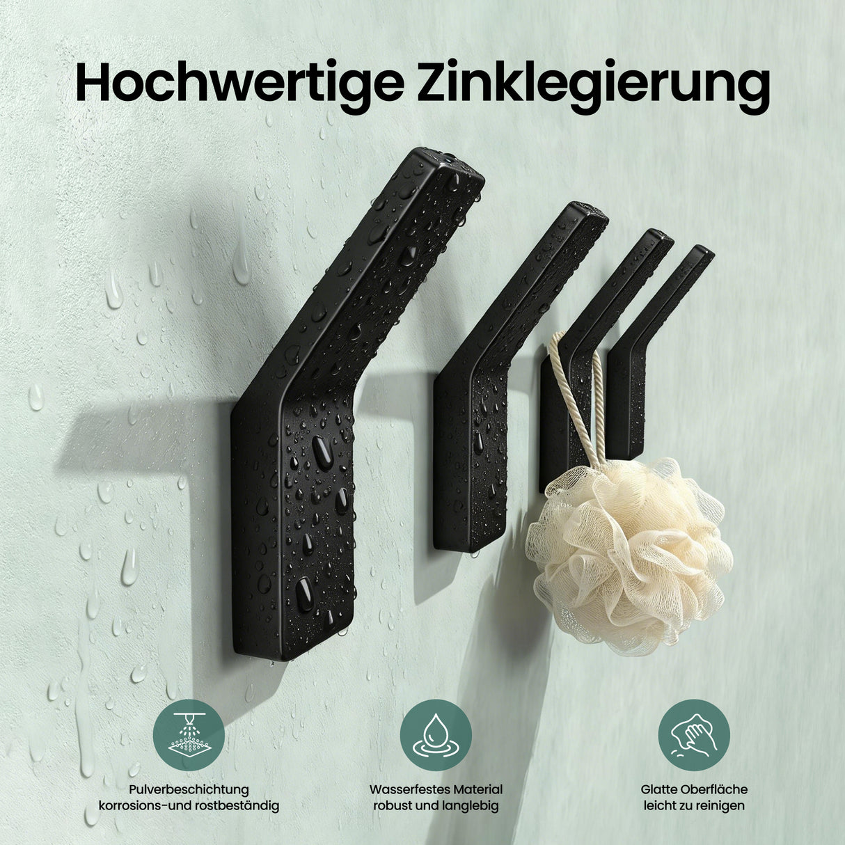 glasvilla Kleiderhaken Garderobenhaken 4 Stück, Wandhaken zum Bohren oder Kleben für Schlafzimmer, Badezimmer, Kleiderschrank, Wohnzimmer Stalo-13