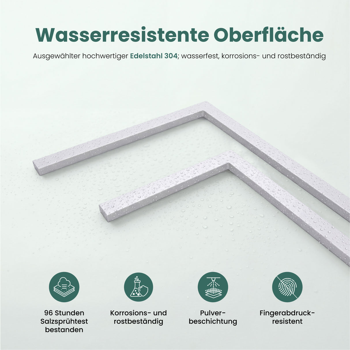 glasvilla Handtuchhalter stehend mit 2 Stangen, Handtuchständer ohne Bohren aus Edelstahl, freistehender Badetuchhalter Tavrin-02