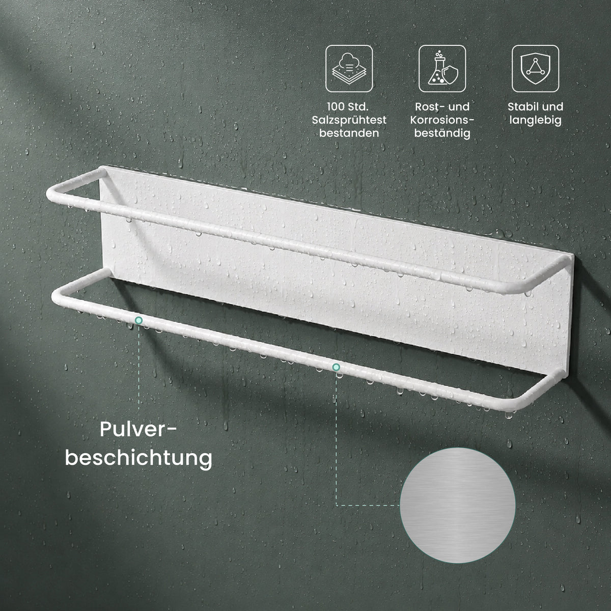 Glasvilla Handtuchhalter ohne Bohren , Badetuchhalter Selbstklebend, Handtuchaufbewahrung für Küche und Bad, Tavrin-03