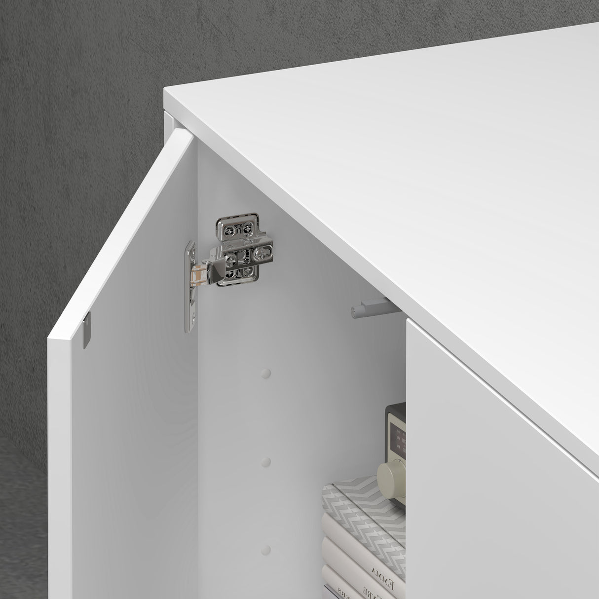 glasvilla Mobile Contenitore con 2 Ante e 2 Cassetti Mobiletto Bagno per Soggiorno, Sala da Pranzo, Camera da Letto Schrank05