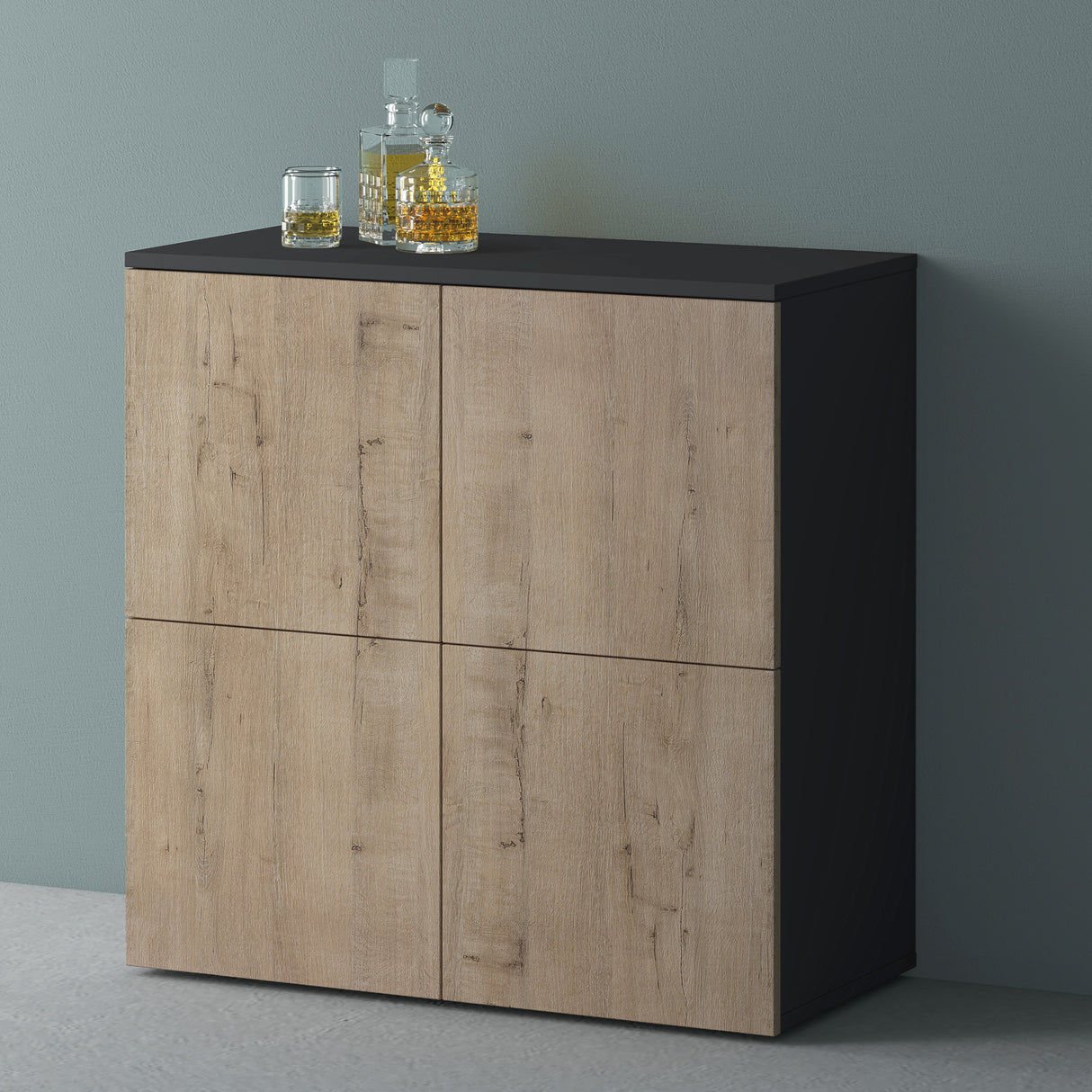 Commode de rangement à 4 portes, buffet, meuble polyvalent, meuble de rangement Glasvilla Schrank04