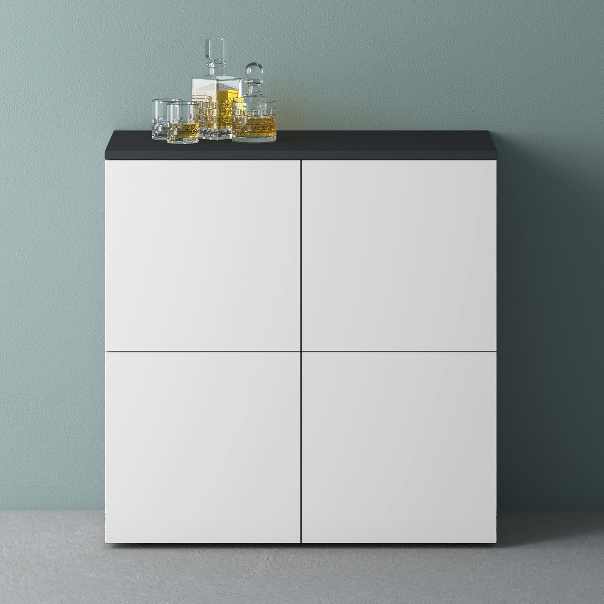 Commode de rangement à 4 portes, buffet, meuble polyvalent, meuble de rangement Glasvilla Schrank04