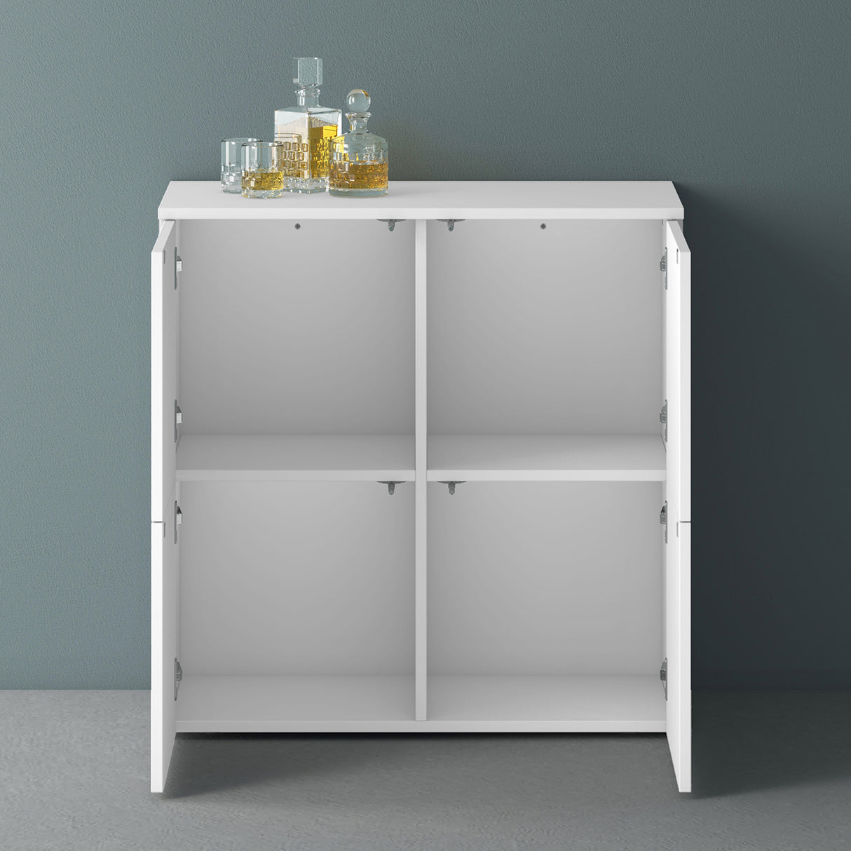 Commode de rangement à 4 portes, buffet, meuble polyvalent, meuble de rangement Glasvilla Schrank04