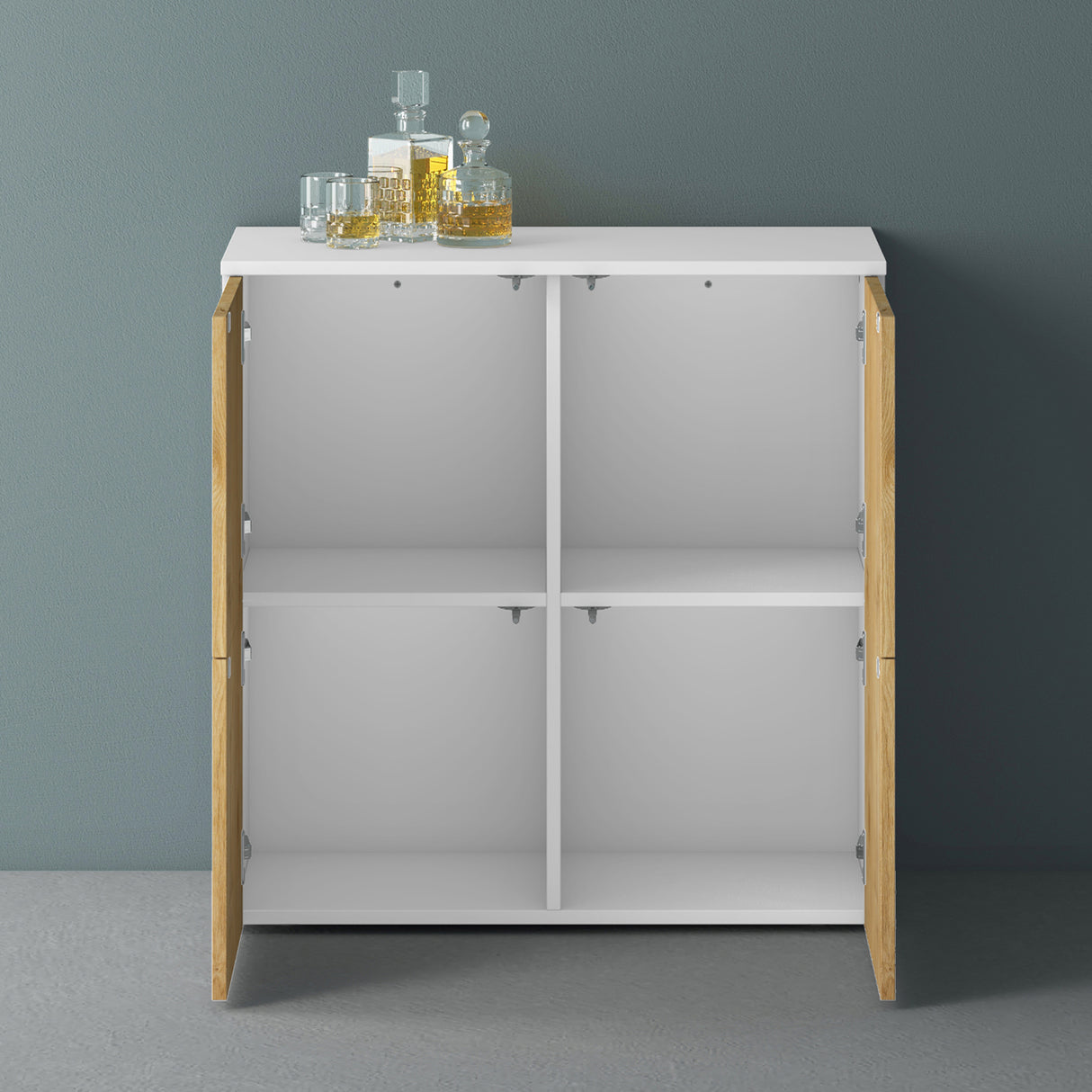 Commode de rangement à 4 portes, buffet, meuble polyvalent, meuble de rangement Glasvilla Schrank04