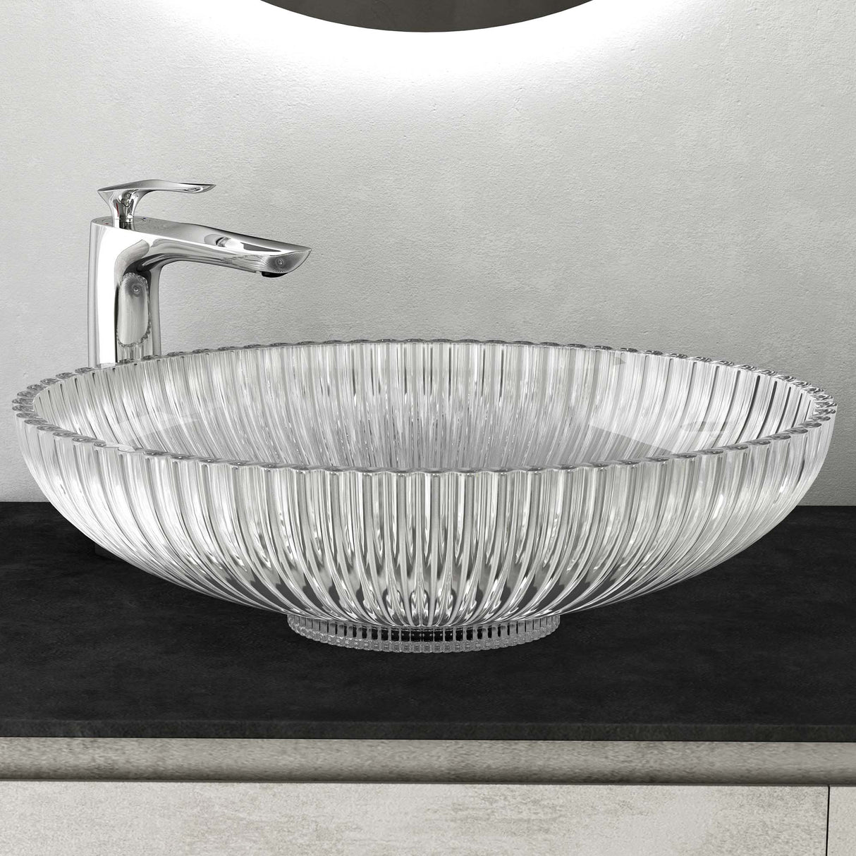 lavabo Glasvilla en verre, vasque à poser, lavabo ovale