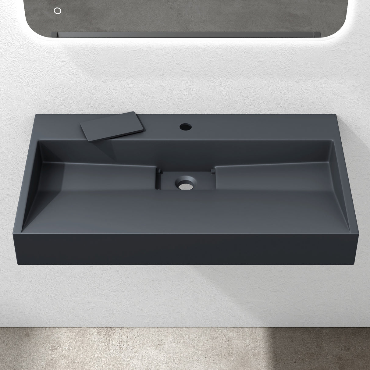 Lavabo Glasvilla Col19 Mineralguss moderno con válvula incluida