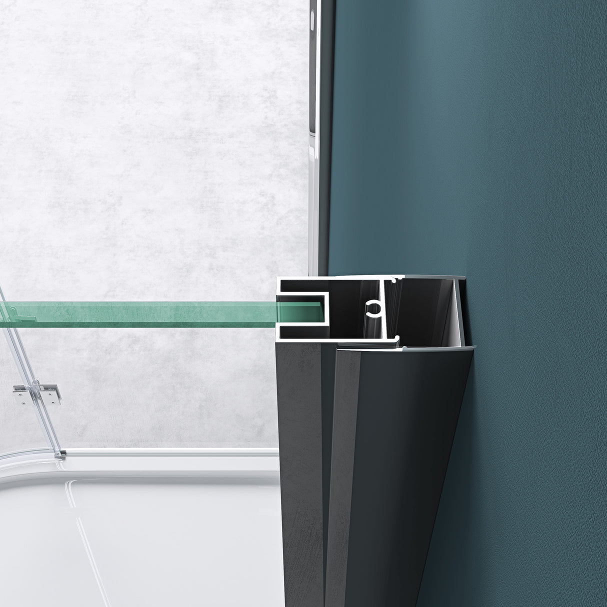 glasvilla Duschkabine U Form Dusche semicircular 6mm ESG-Sicherheitsglas con Easy-Clean Nano-Beschichtung Ravenna03