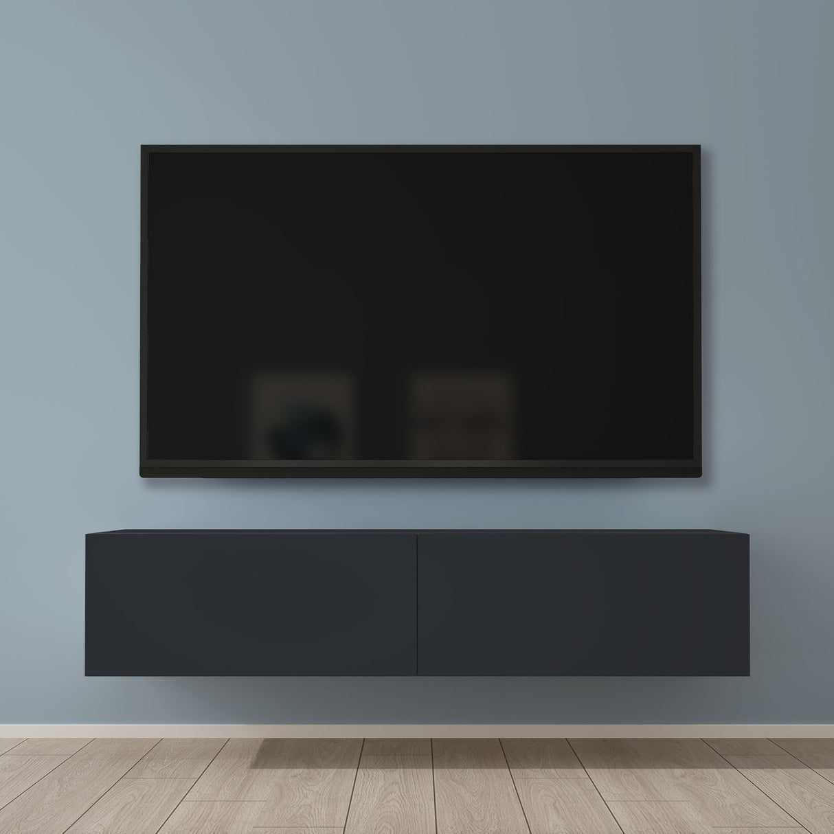 glasvilla Table TV Meuble TV Poignée Dissimulée avec Fermeture en Douceur Meuble Mural Bas pour Salon Fernsehschrank02