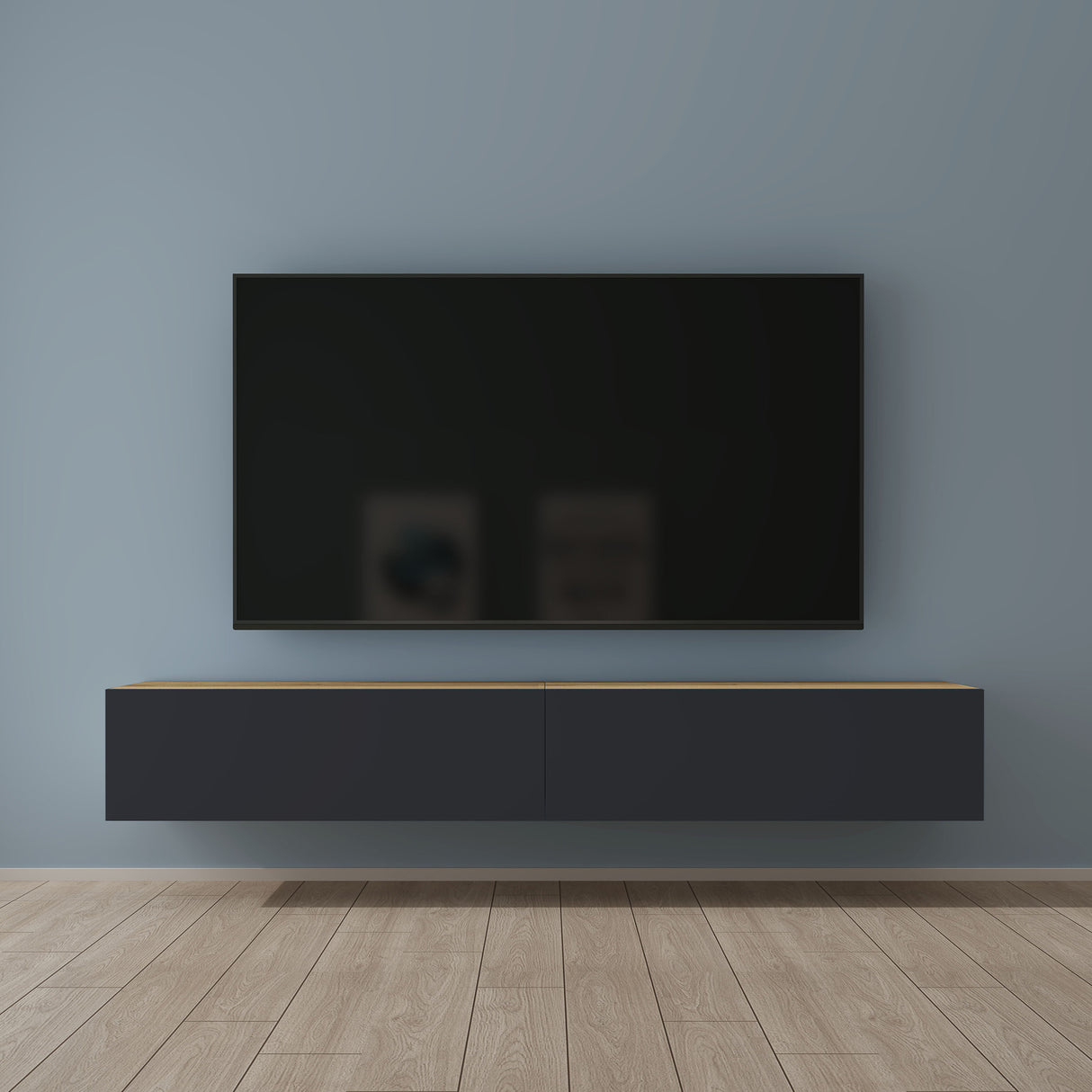 Table TV glasvilla Meuble TV Meuble TV Poignée dissimulée avec fermeture en douceur Meuble mural bas pour salon Meuble TV02