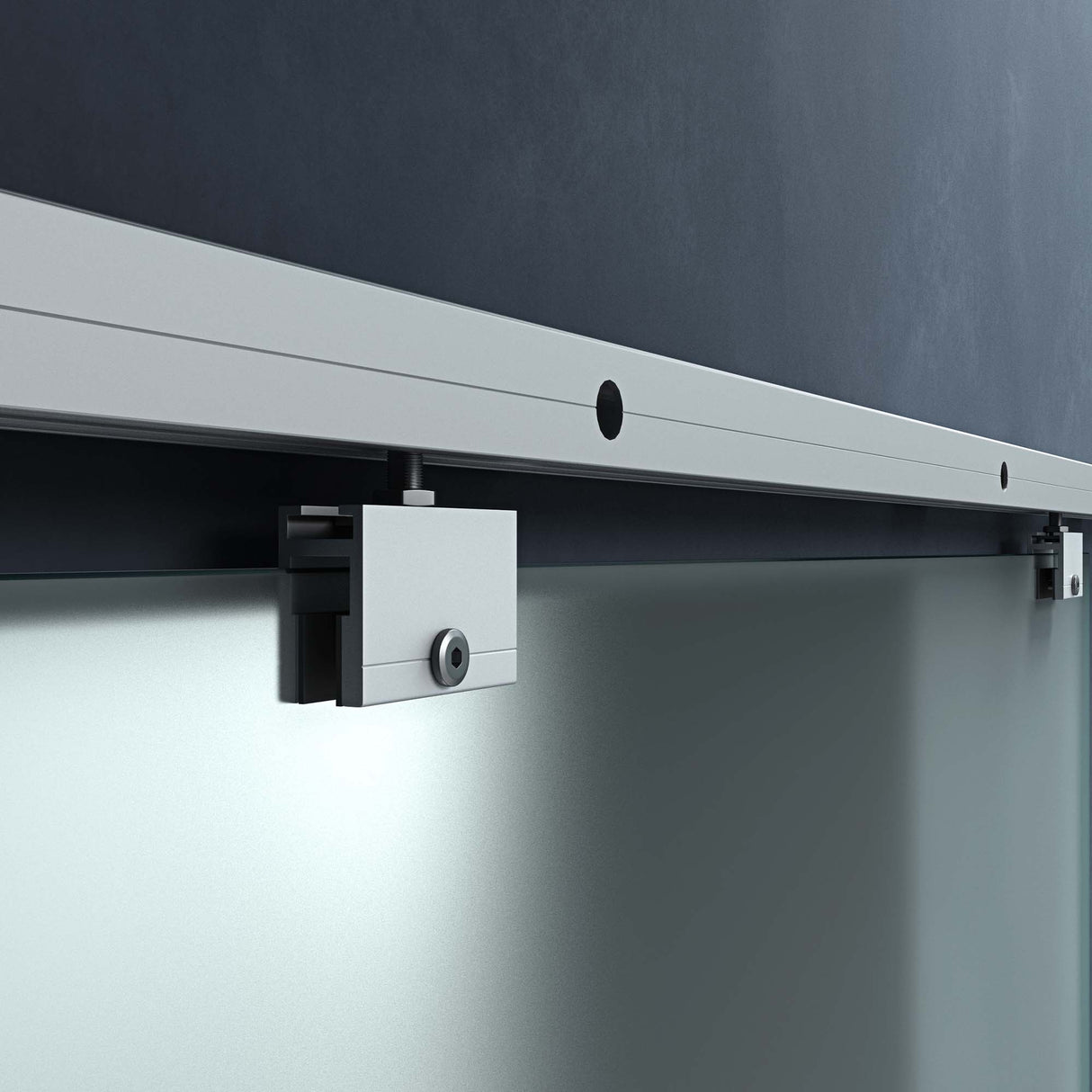 glasvilla Glasschiebetür komplettset Amalfi H: 2150mm, Griffart: Stangengriff, inkl. Softclose-Automatik, 8mm ESG-Sicherheitsglas