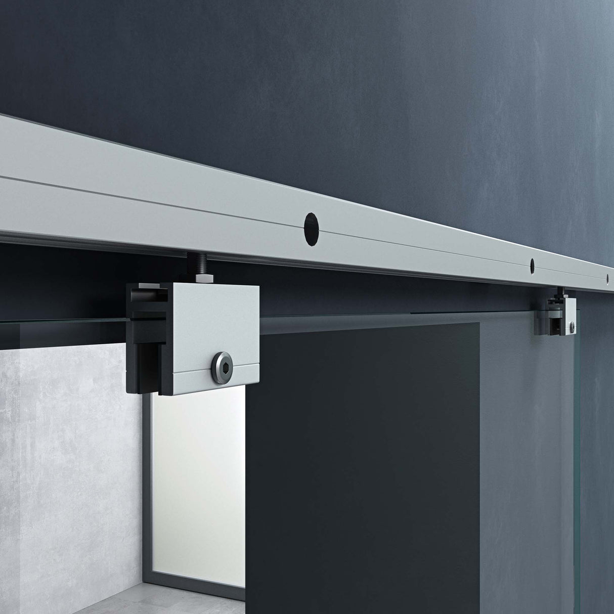 glasvilla Glasschiebetür komplettset Amalfi H: 2050mm, Griffart: Stangengriff, inkl. Softclose-Automatik, 8mm ESG-Sicherheitsglas