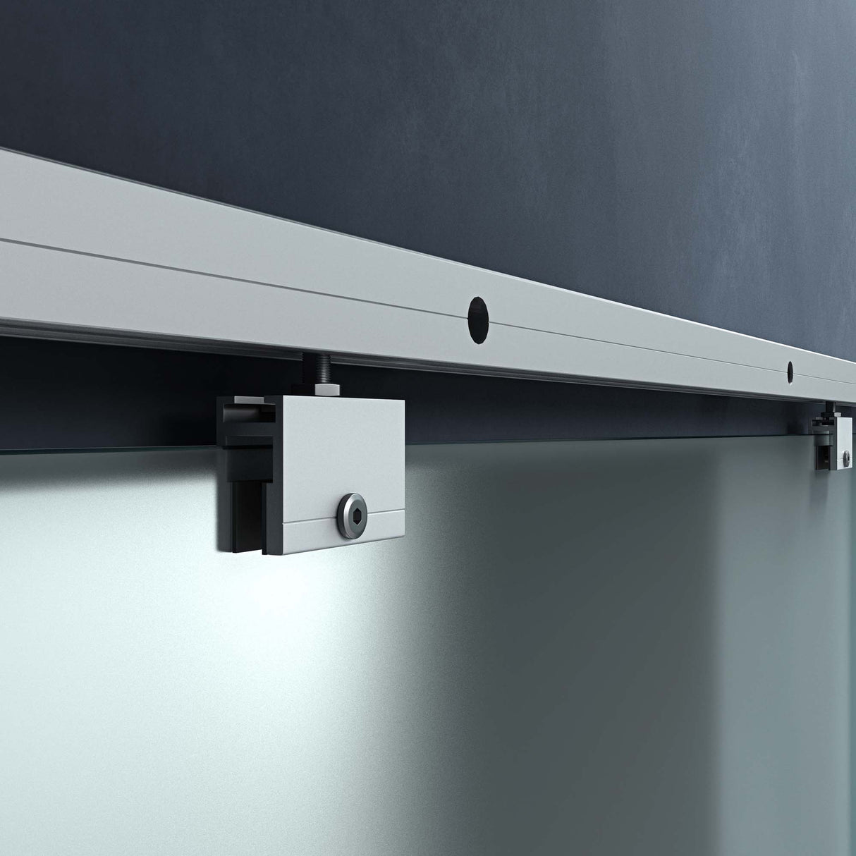 glasvilla Glasschiebetür komplettset Amalfi H: 2050mm, Griffart: Muschelgriff, inkl. Softclose-Automatik, 8mm ESG-Sicherheitsglas