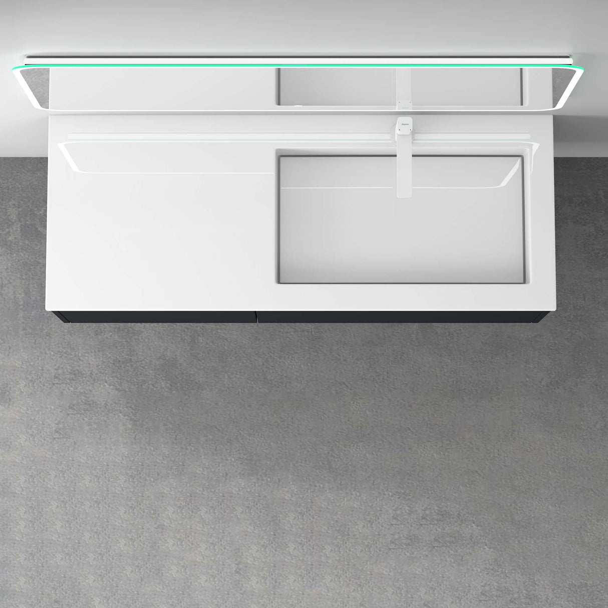 glasvilla Mobile Bagno Sospeso 120cm, Mobile da Bagno con 4 Cassetti a Chiusura Soft-Close e Lavabo da Marmo fuso, Moment