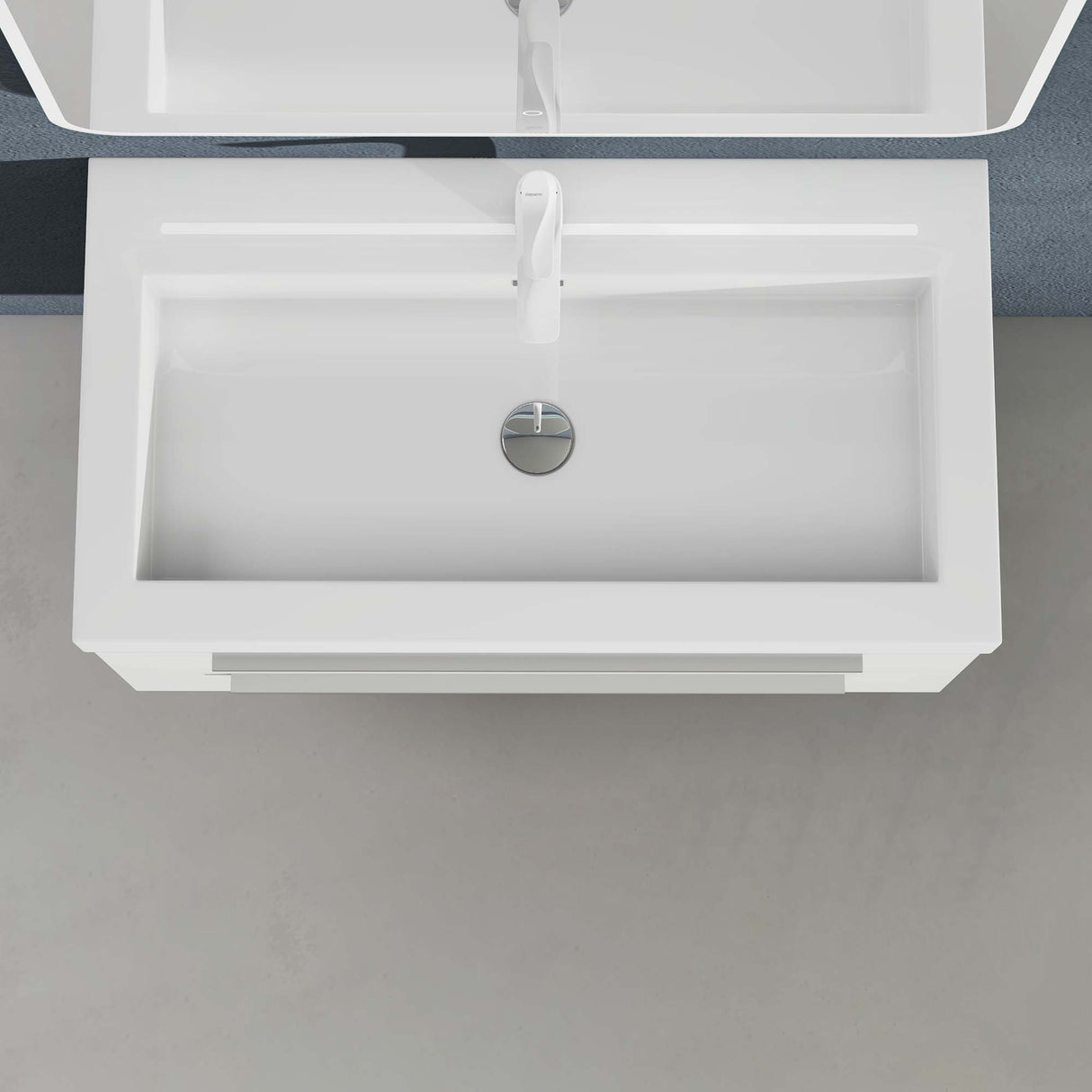 glasvilla Mobile Bagno Sospeso con Lavabo da Marmo Fuso Mobiletto per Bagno con Lavabo Quadratto