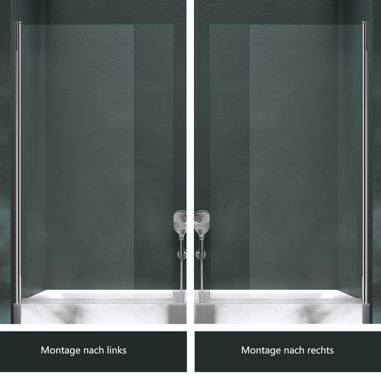 glasvilla Parete Vasca da Bagno Doccia 80x140cm, Parete Sopravasca Doccia in Vetro di Sicurezza Apertura 180° con Nano Rivestimenti e Guarnizione Cortona201