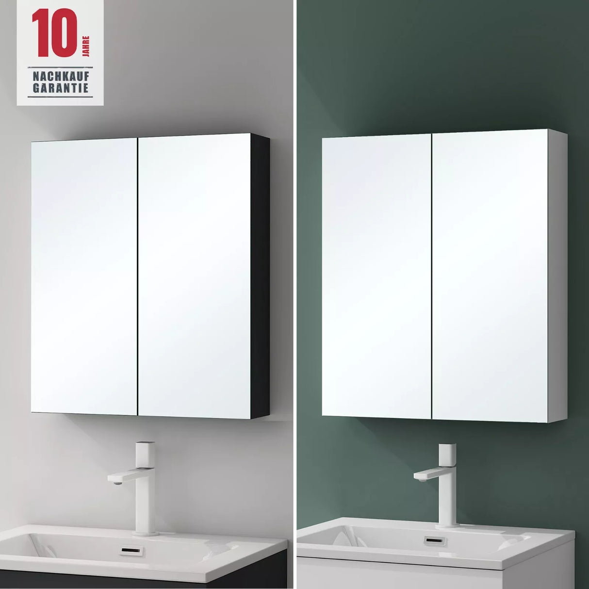 glasvilla Armadietto a Specchio con Ante a Specchio per Bagno Specchiera da Bagno Mobiletto da Parete con Ante Spiegelschrank 02