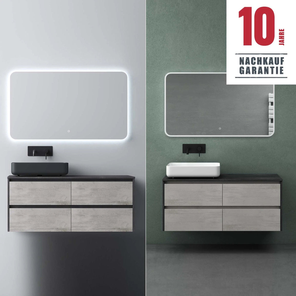 Ensemble de meubles de salle de bain Glasvilla avec meuble sous-vasque à 2 tiroirs et lavabo normal