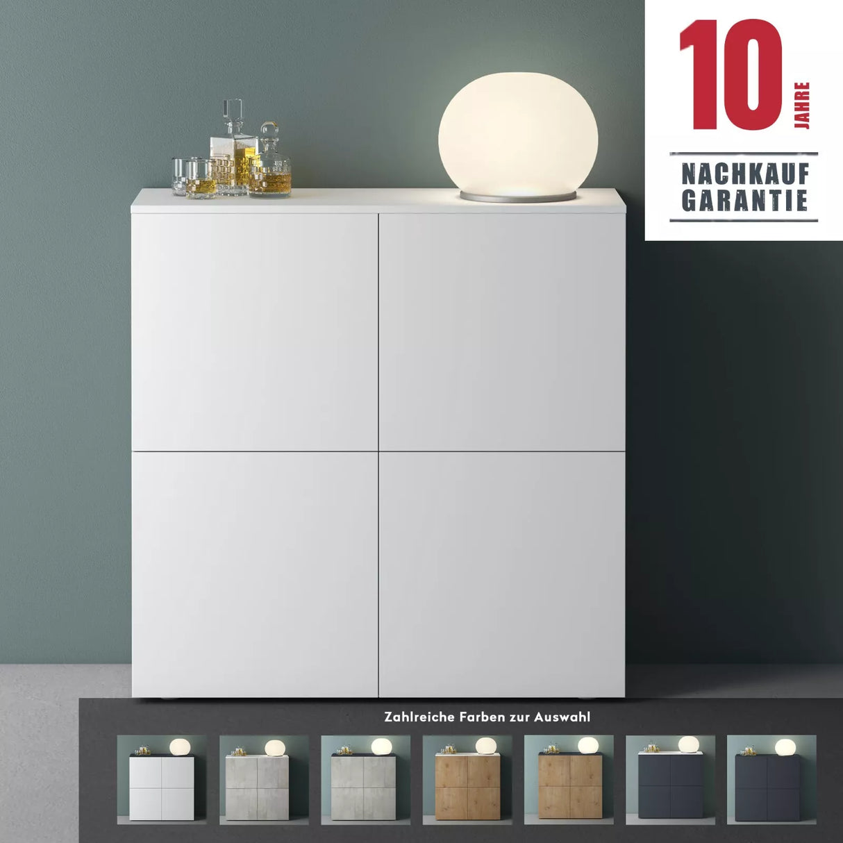 Commode de rangement à 4 portes, buffet, meuble polyvalent, meuble de rangement Glasvilla Schrank04