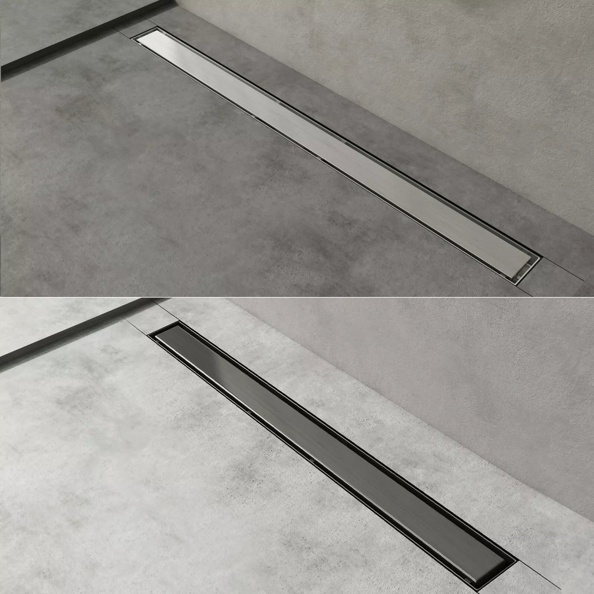 glasvilla Canaletta Scarico in Acciaio Inox per Box Doccia Canalina di Scarico Doccia a Pavimento Piastrellabile con Filtro per Capelli KE110