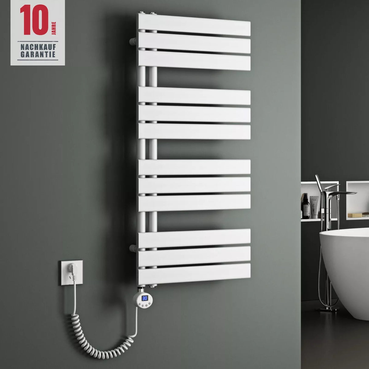 radiateur de salle de bain glasvilla branchement latéral électrique radiateur sèche-serviettes sèche-serviettes chauffage de salle de bain FN avec résistance 02