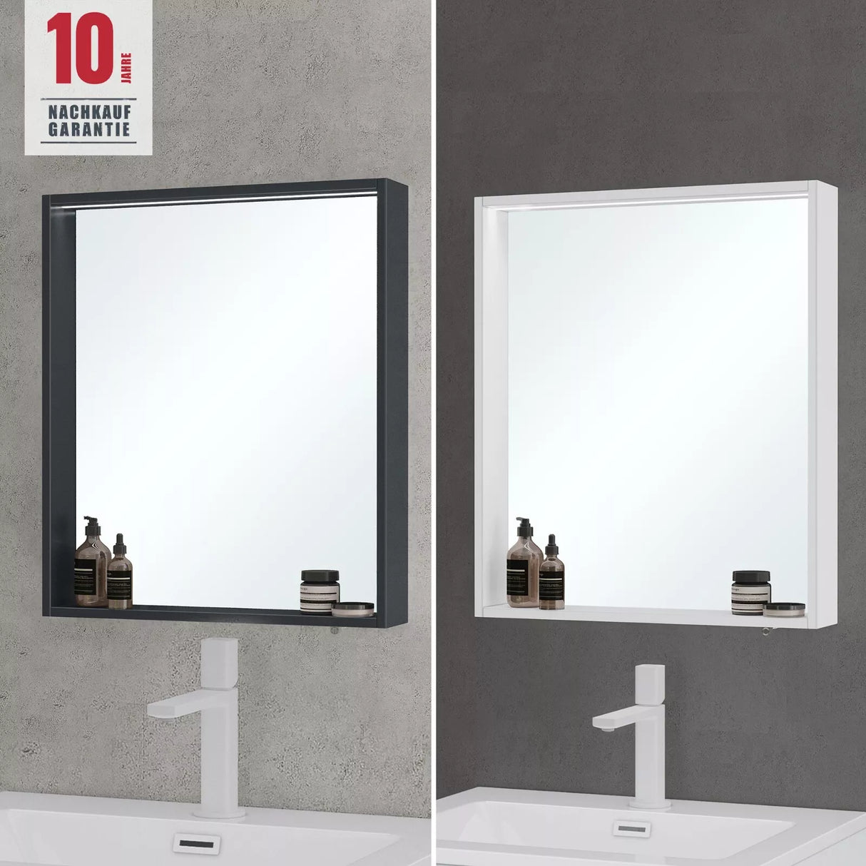 glasvilla Armadietto a Specchio con Luce Specchio con Pensile per Bagno con Luce LED Mobiletto da Bagno con Ante a Specchio Spiegelschrank-01